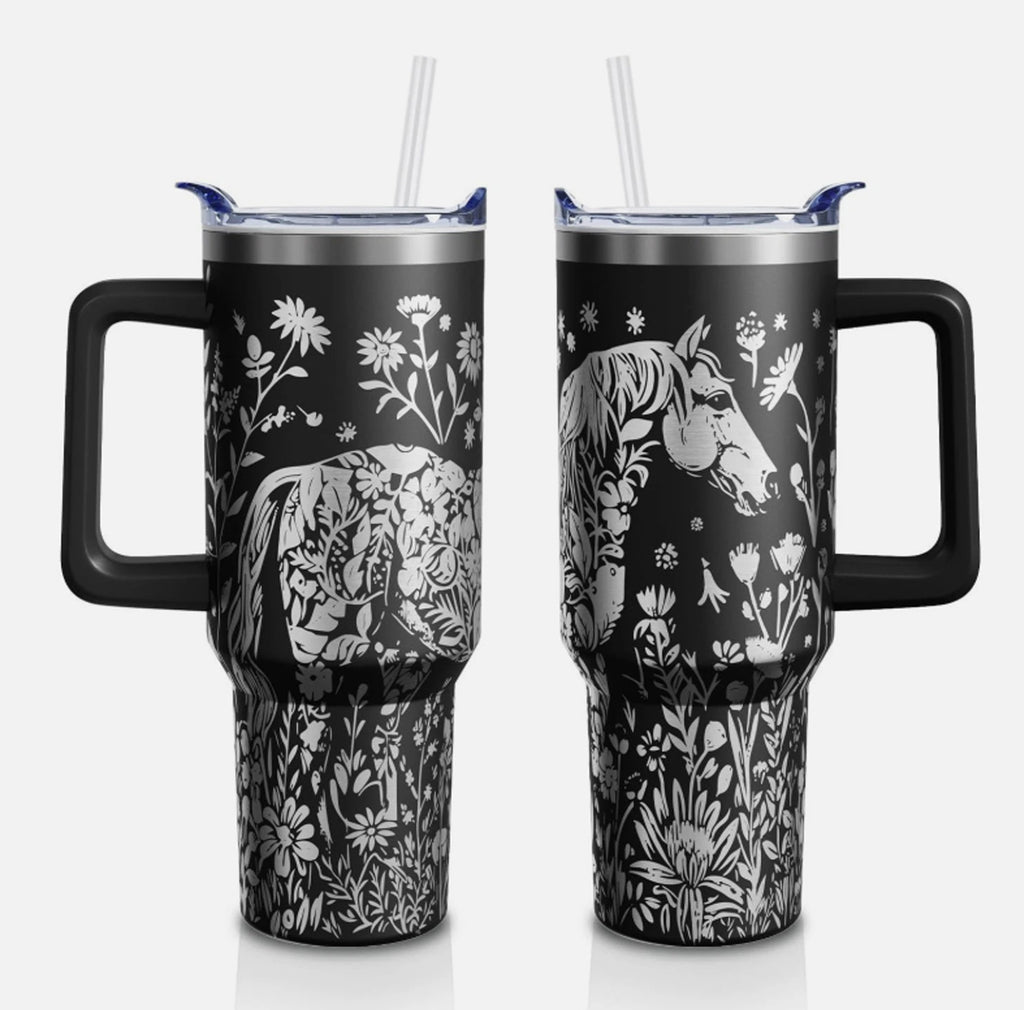 Horse 40oz Tumbler With Handle
