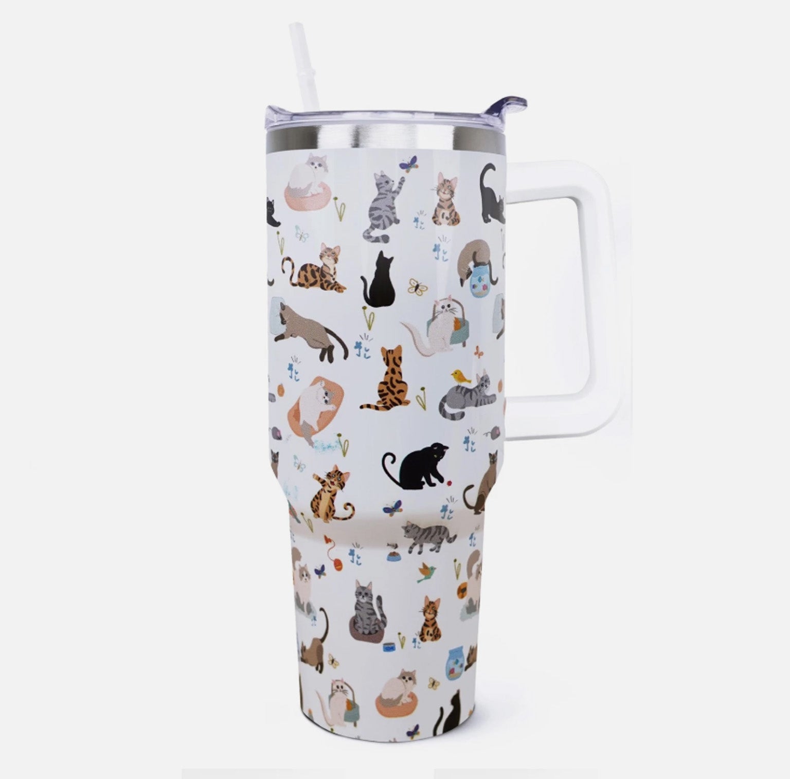 Cats 40oz Tumbler With Handle