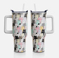 Cat Pattern 40oz Tumbler With Handle